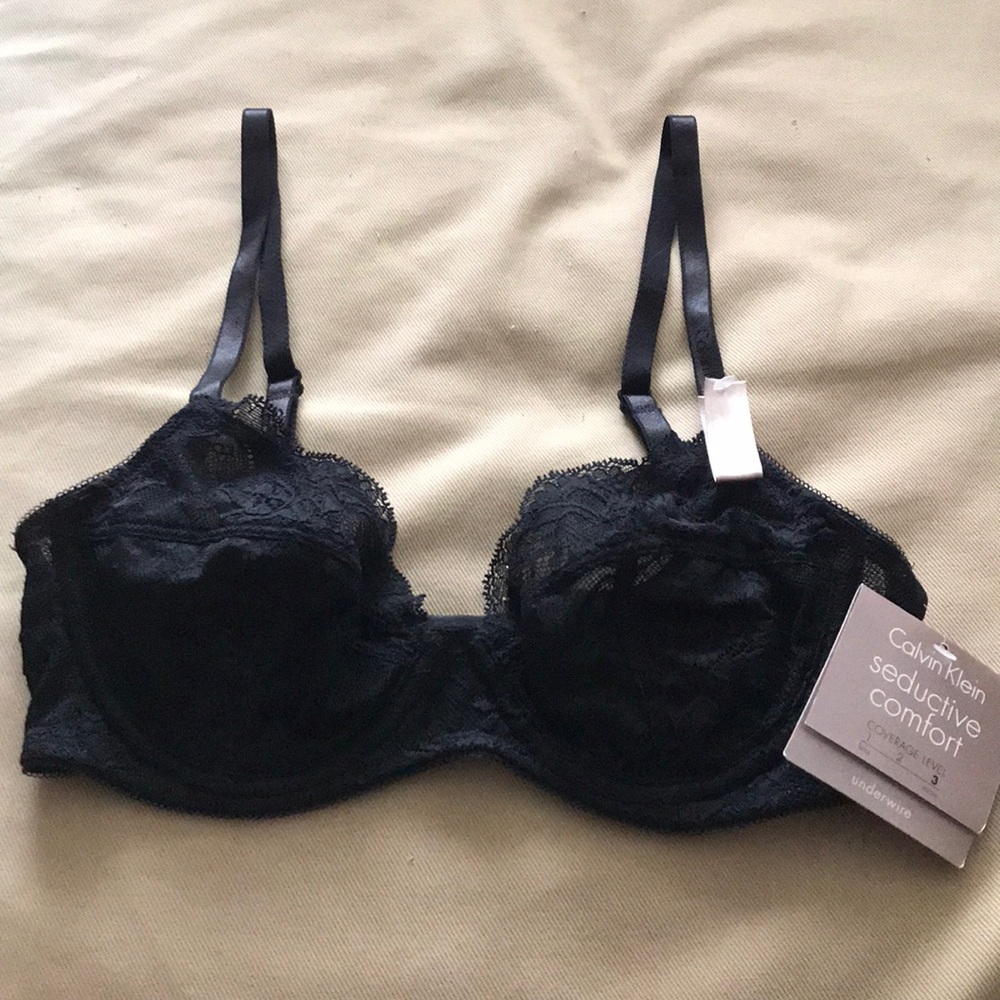 Calvin Klein black underwire bra size 30C NWT